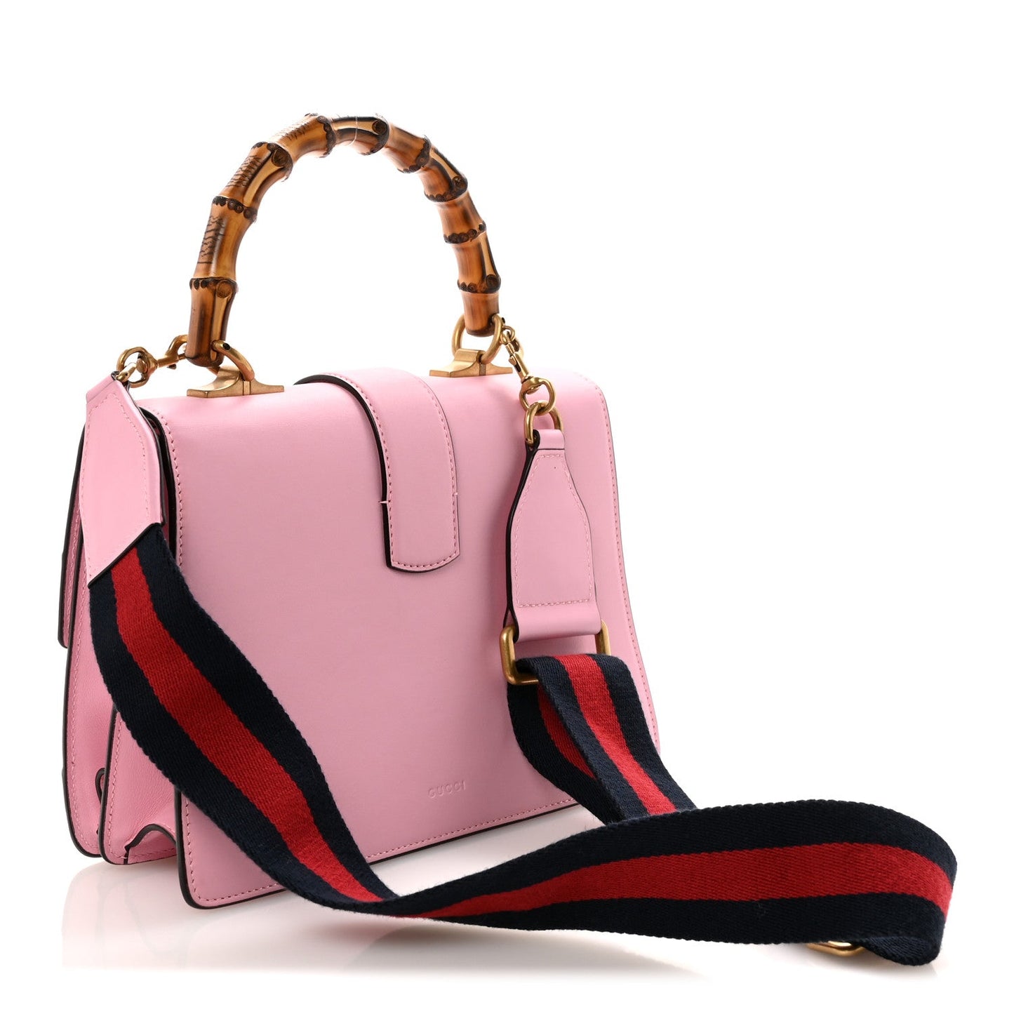 Moon Calfskin Web Medium Dionysus Bamboo Top Handle Bag Sugar Pink Blue Agata Hibiscus Red