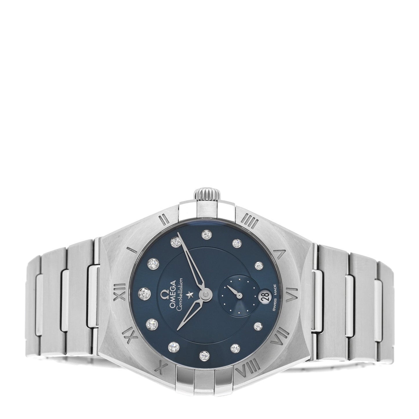Stainless Steel Diamond 34mm Constellation Co-axial Master Chronometer Automatic Watch Blue 131.10.34.20.53.001