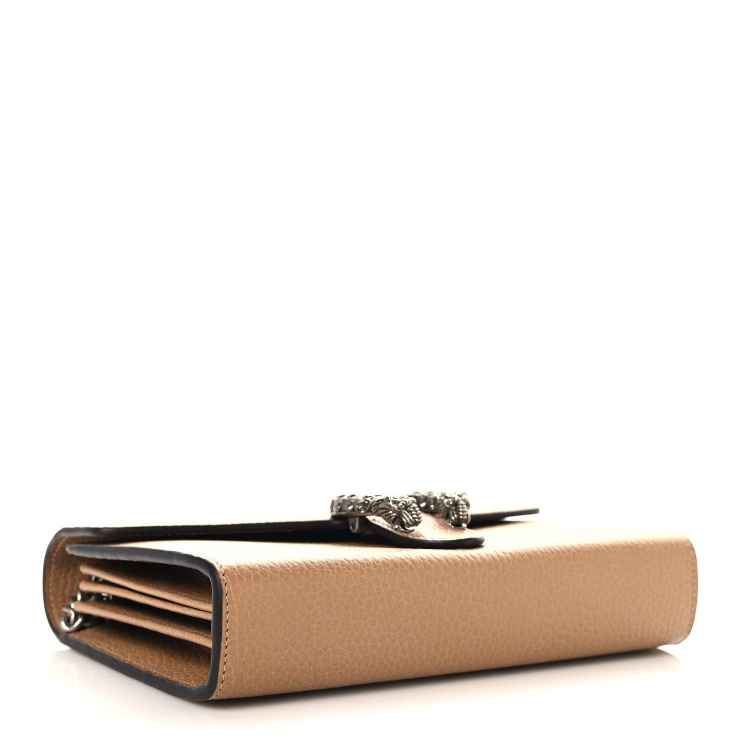 Dollar Calfskin Crystal Mini Dionysus Chain Wallet Natural Tan Black Diamond