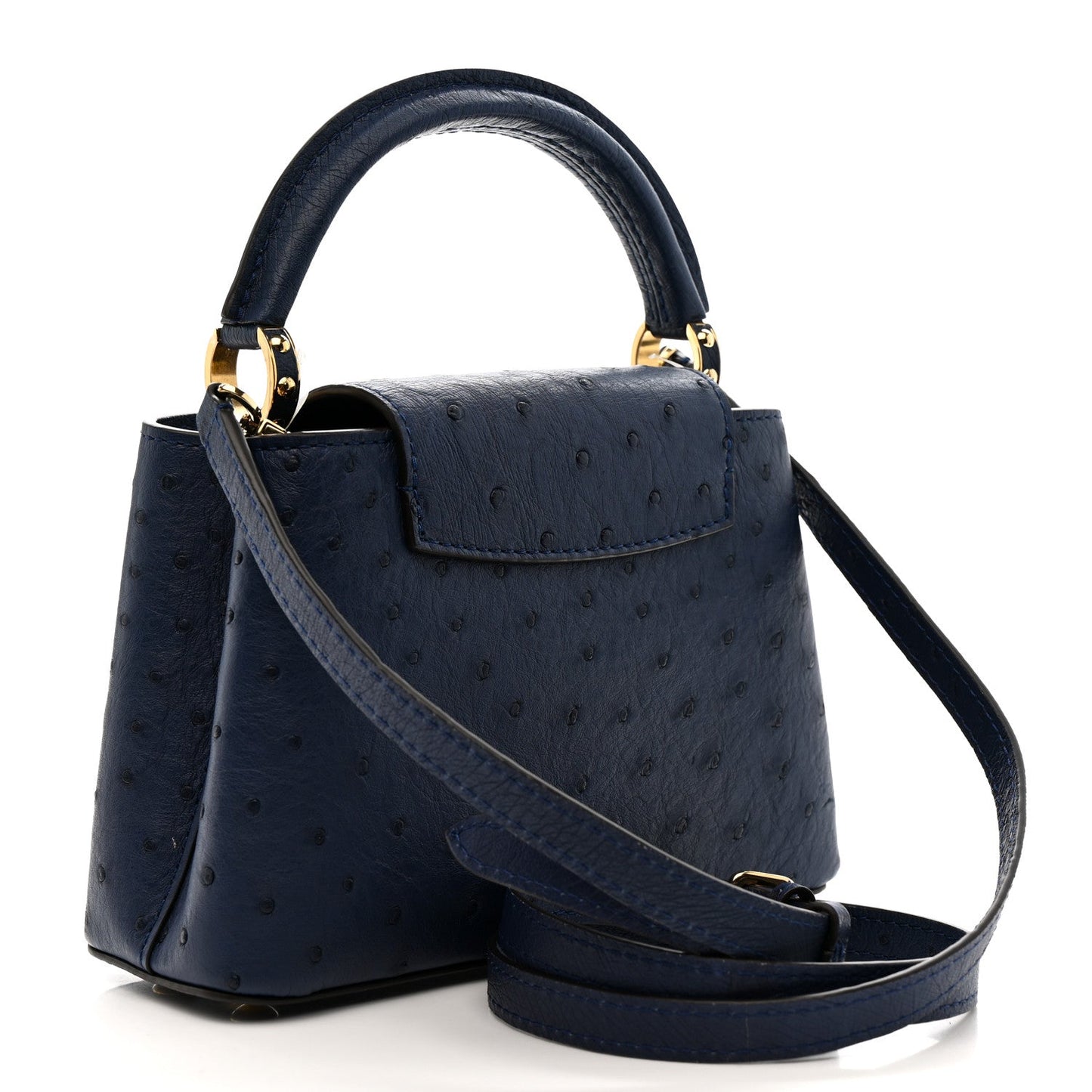 Ostrich Capucines Mini Indigo