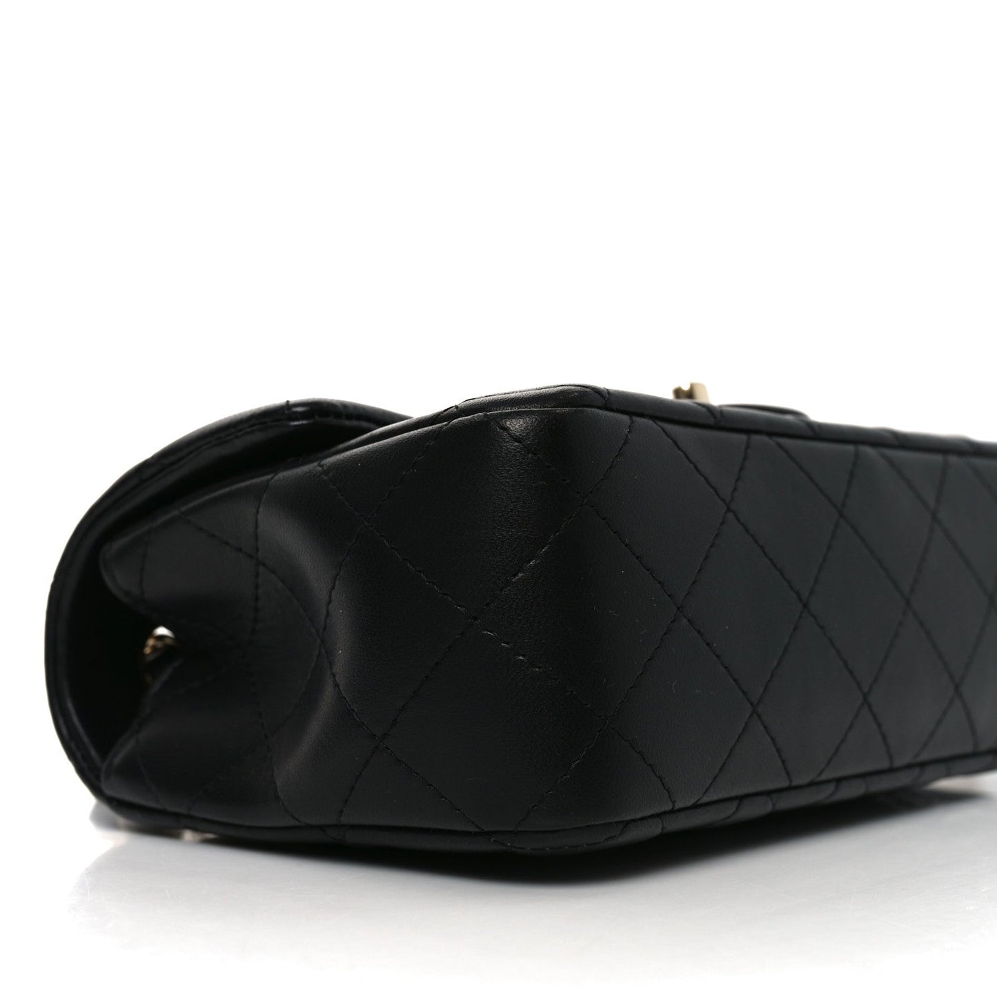 Lambskin Quilted Mini Rectangular Flap Black