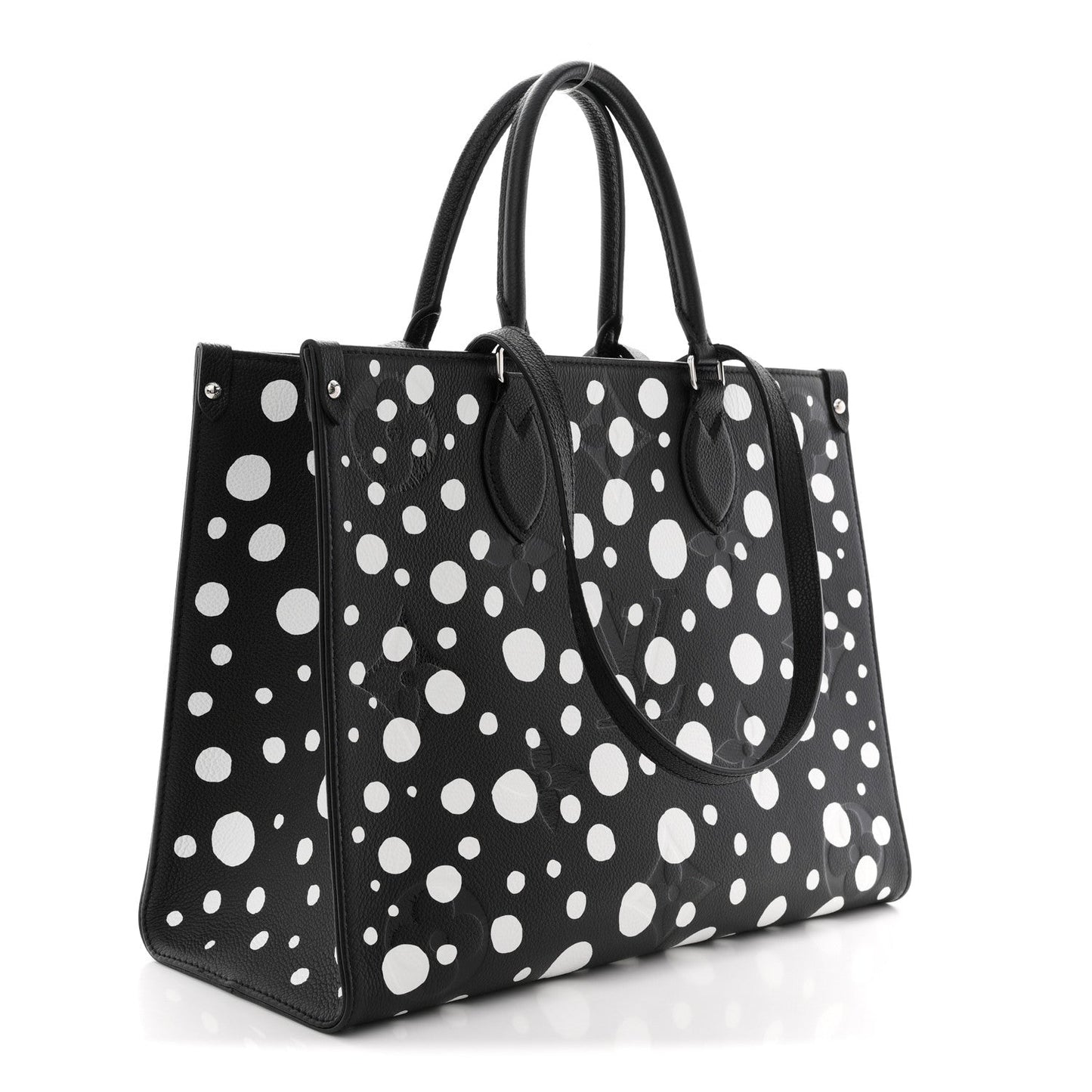 Monogram Kusama Dots Onthego MM Black White