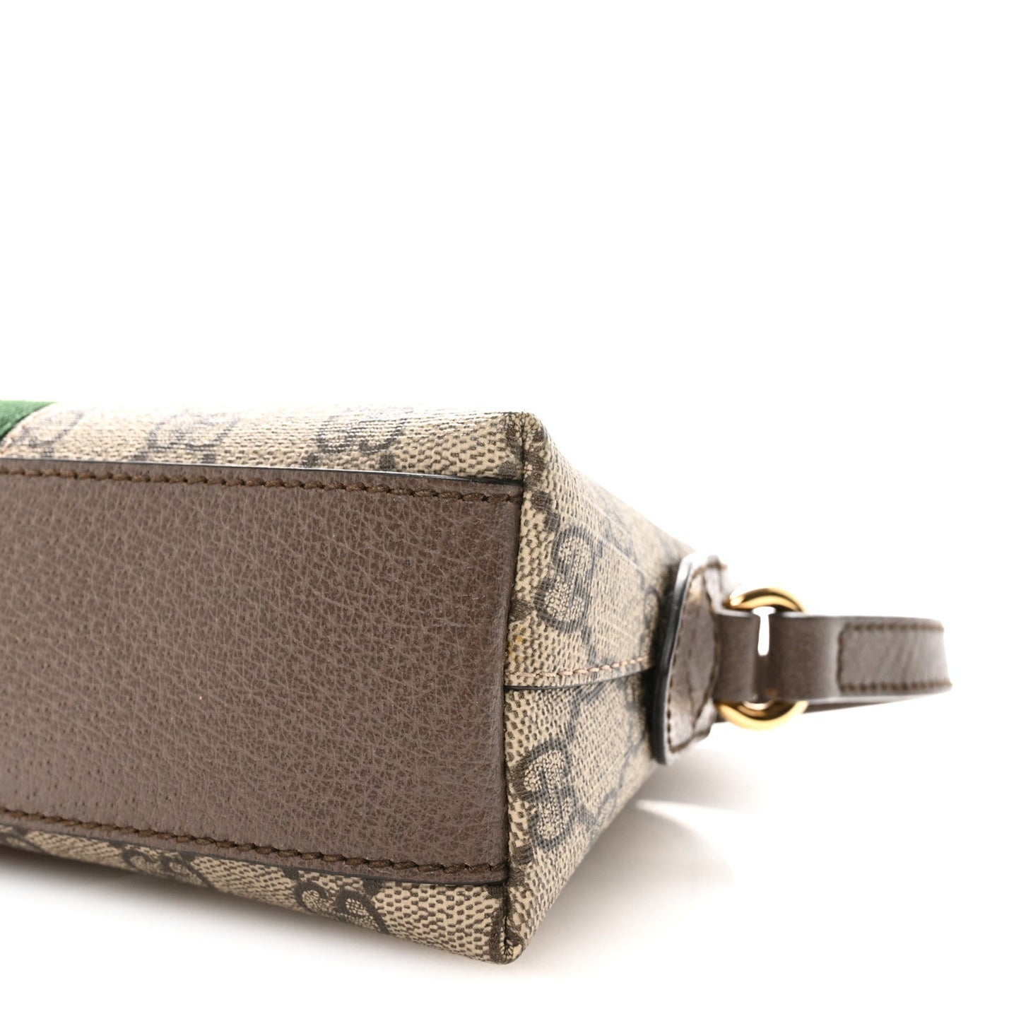GG Supreme Monogram Textured Dollar Calfskin Web Small Ophidia Dome Shoulder Bag Beige Ebony New Acero