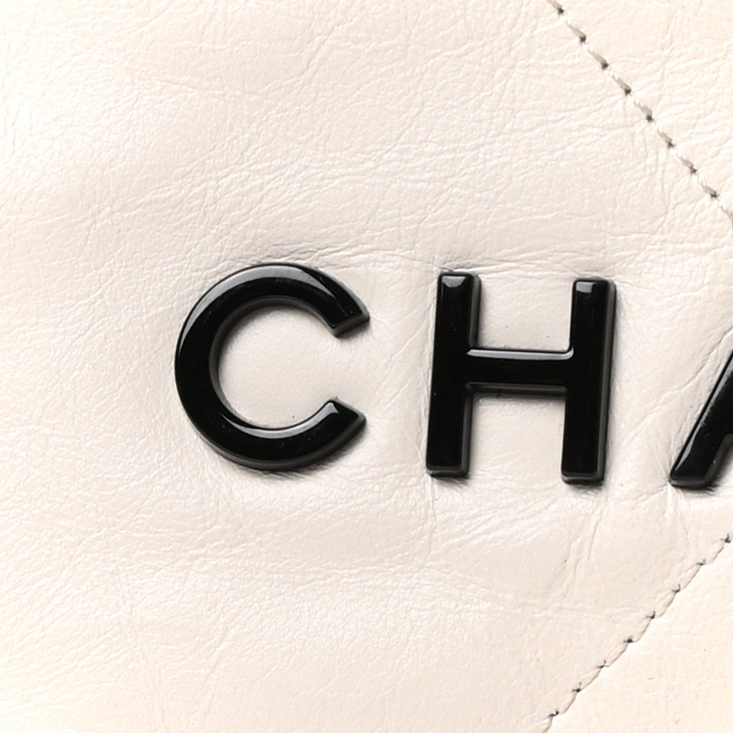 Shiny Calfskin Quilted Small Chanel 22 White Black