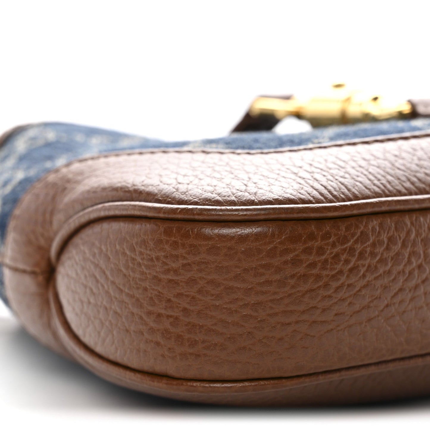 New Denim GG Monogram Calfskin Mini Jackie 1961 Hobo Blue Tea Cuir