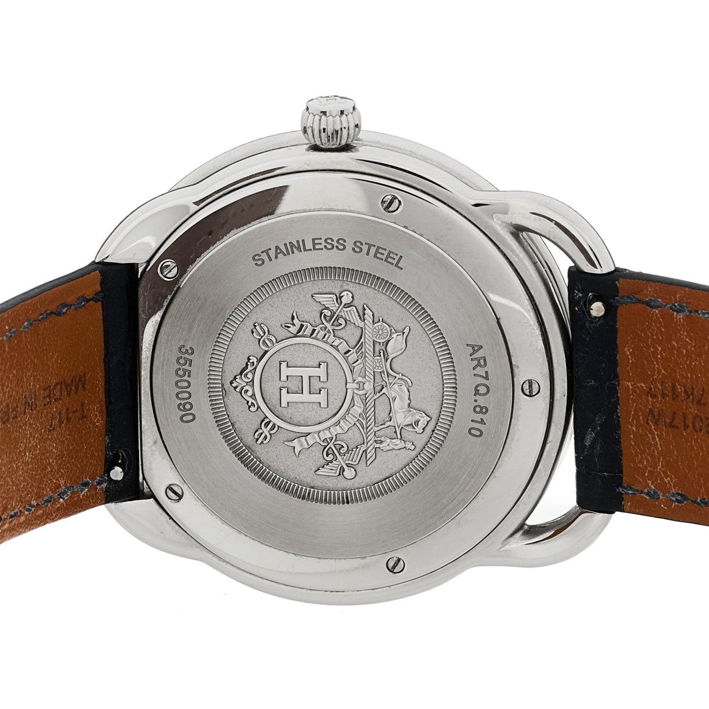 Stainless Steel Alligator 40mm Arceau Quartz Watch Bleu Abysse