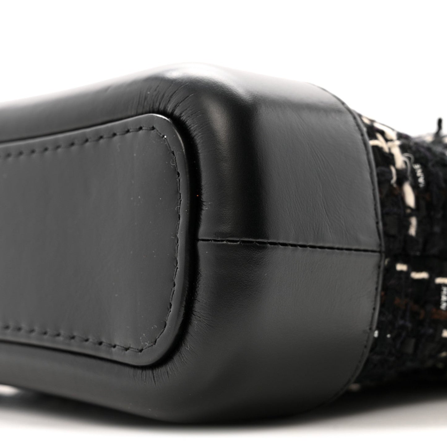 Tweed Calfskin Small Gabrielle Hobo Black White