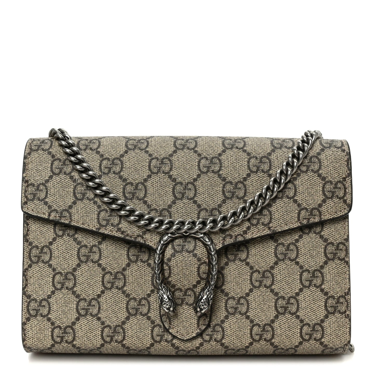 GG Supreme Monogram Mini Dionysus Chain Wallet Beige Taupe