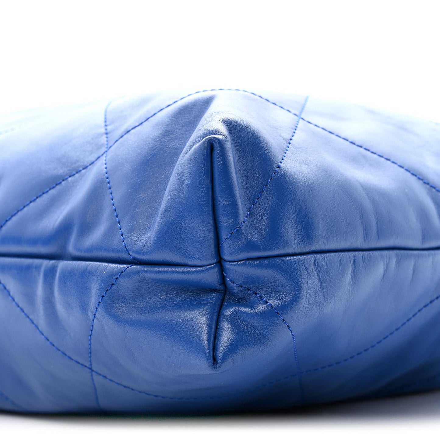 Shiny Calfskin Quilted Chanel 22 Blue