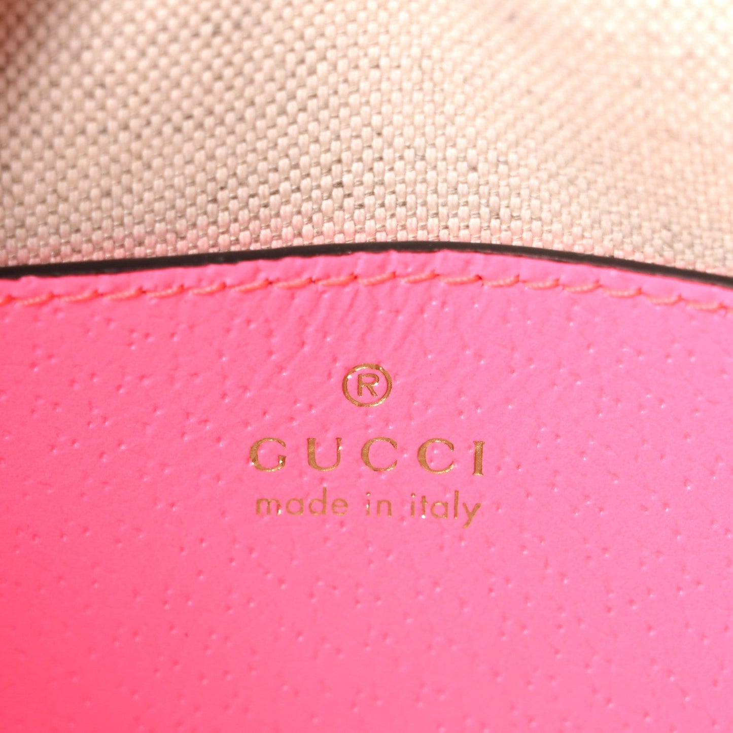 GG Supreme Monogram Textured Dollar Calfskin Web Ophidia Small Crossbody Bag Beige Ebony Fuchsia