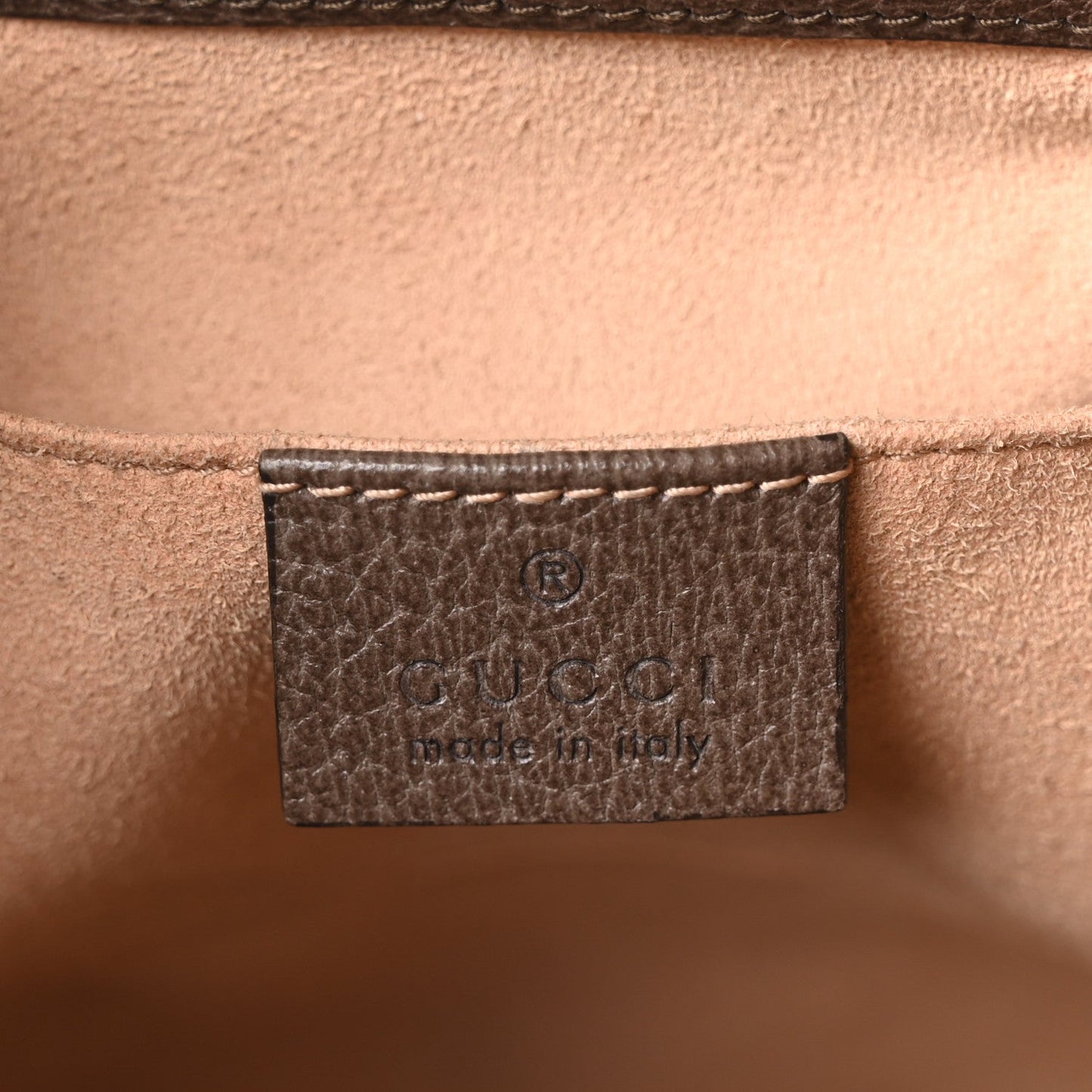 GG Supreme Monogram Web Small Ophidia Bucket Bag Brown