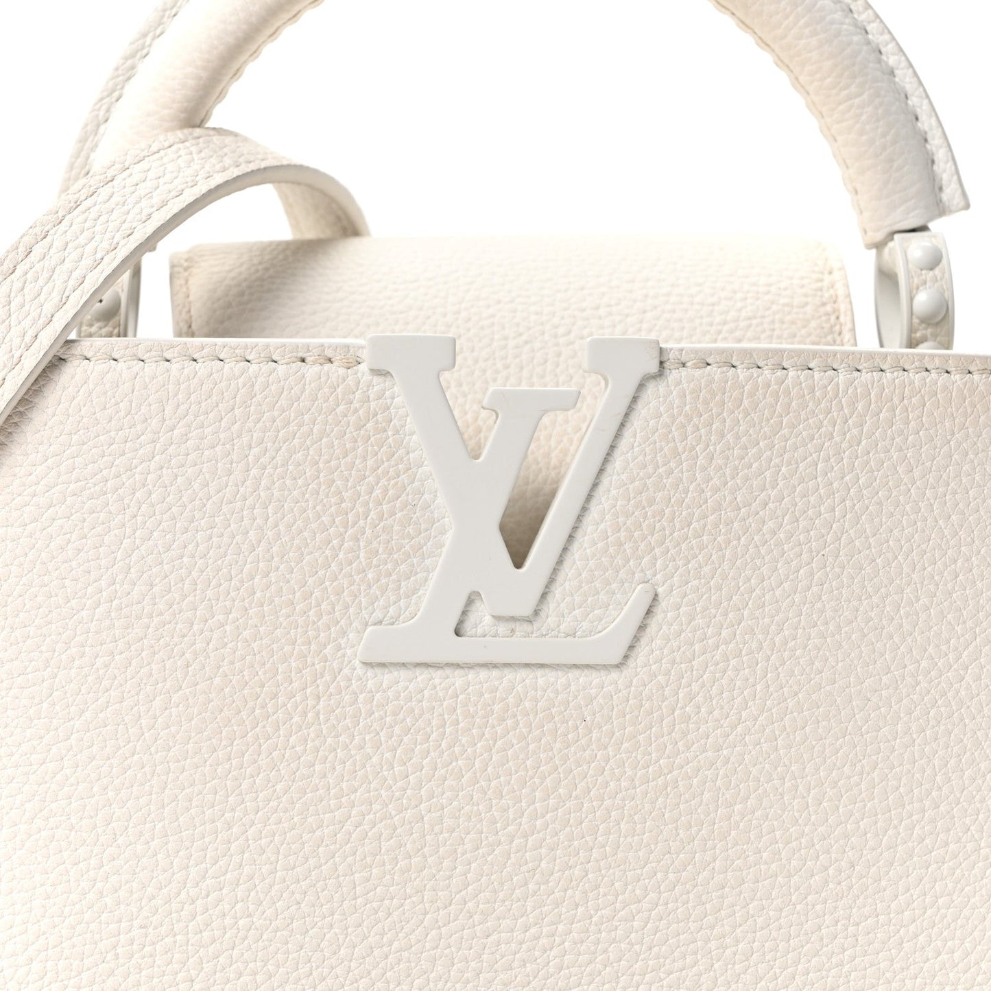 Taurillon Capucines East West Mini Optic White