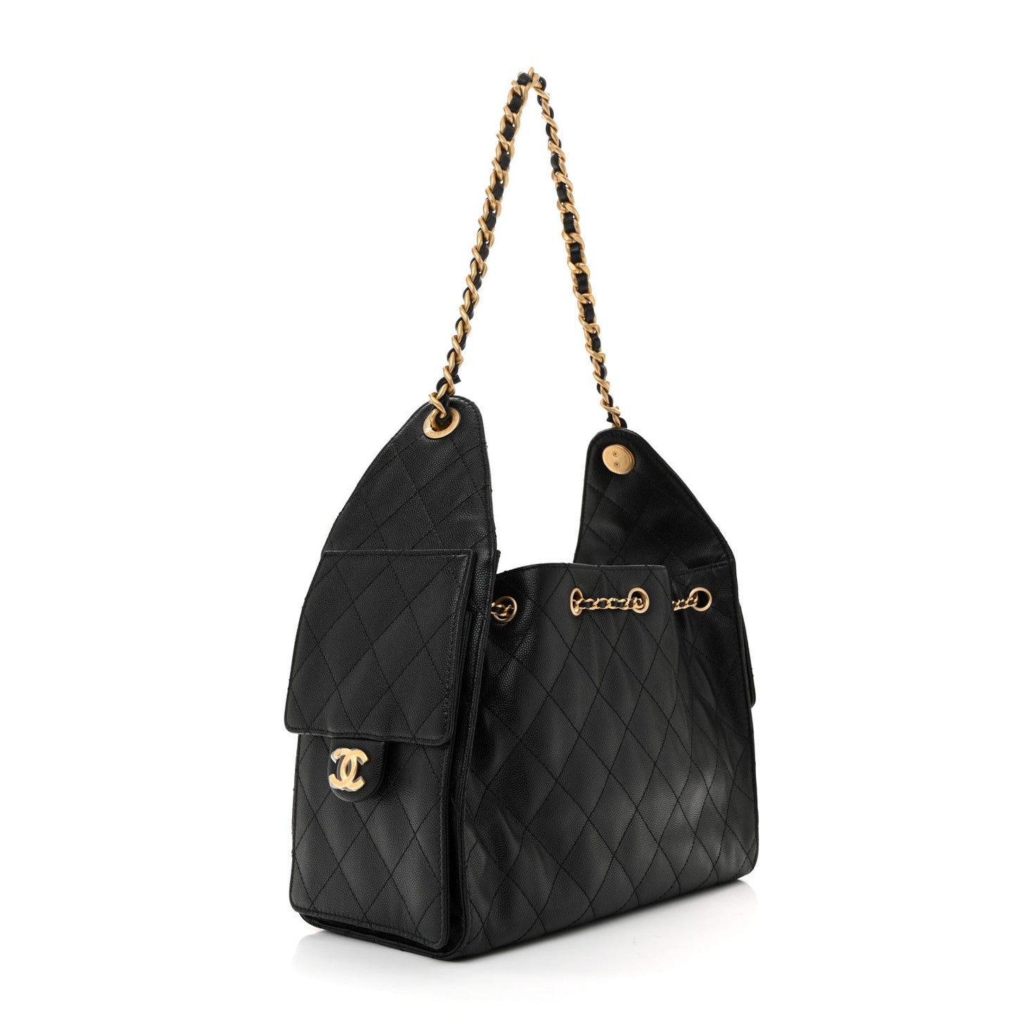 Caviar Quilted Small Chanel 25 Handbag Black
