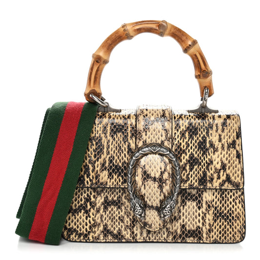 Snakeskin Bamboo Web Mini Dionysus Top Handle Bag