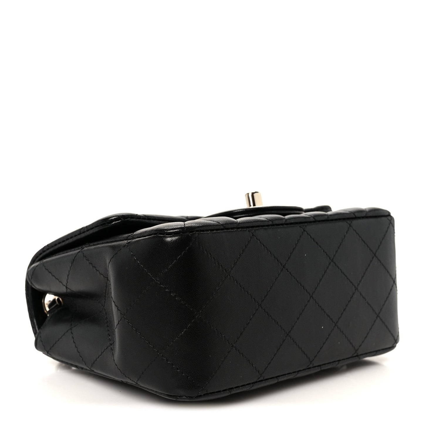 Lambskin Quilted Mini Square Flap Black