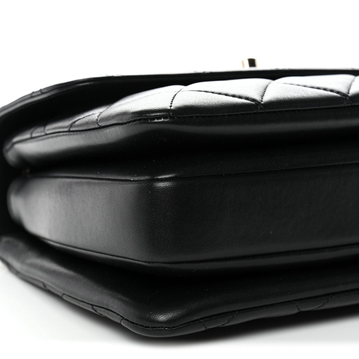 Lambskin Quilted Small Trendy CC Dual Handle Flap Bag Black