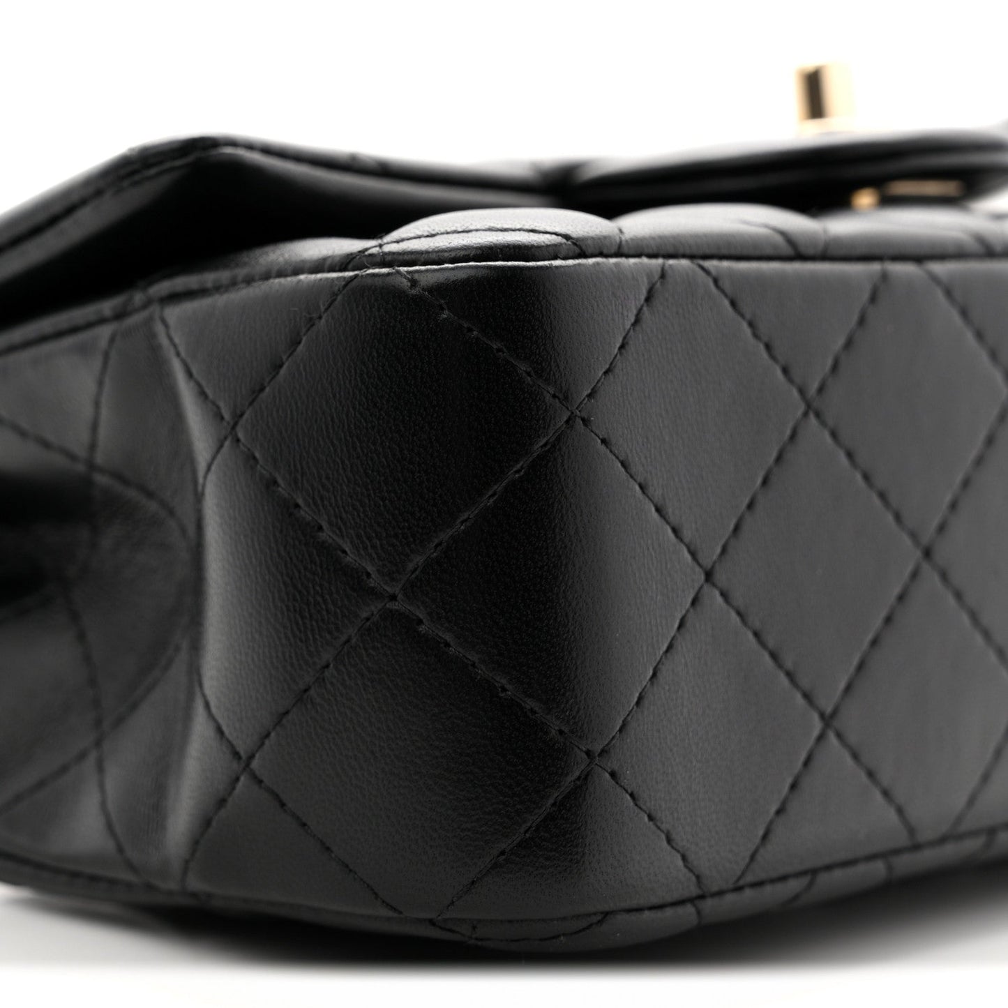 Lambskin Quilted Mini Rectangular Flap Black