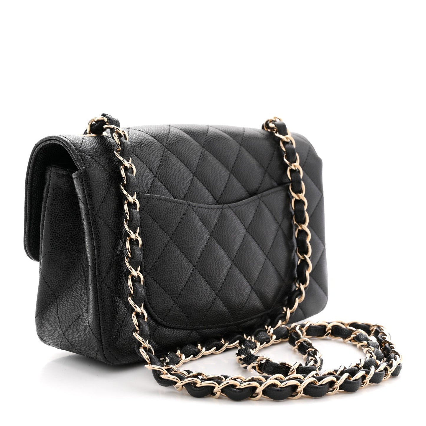 Caviar Quilted Mini Rectangular Flap Black