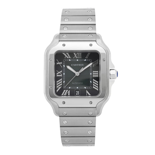 Stainless Steel 39.8mm Santos De Cartier Automatic Watch Green