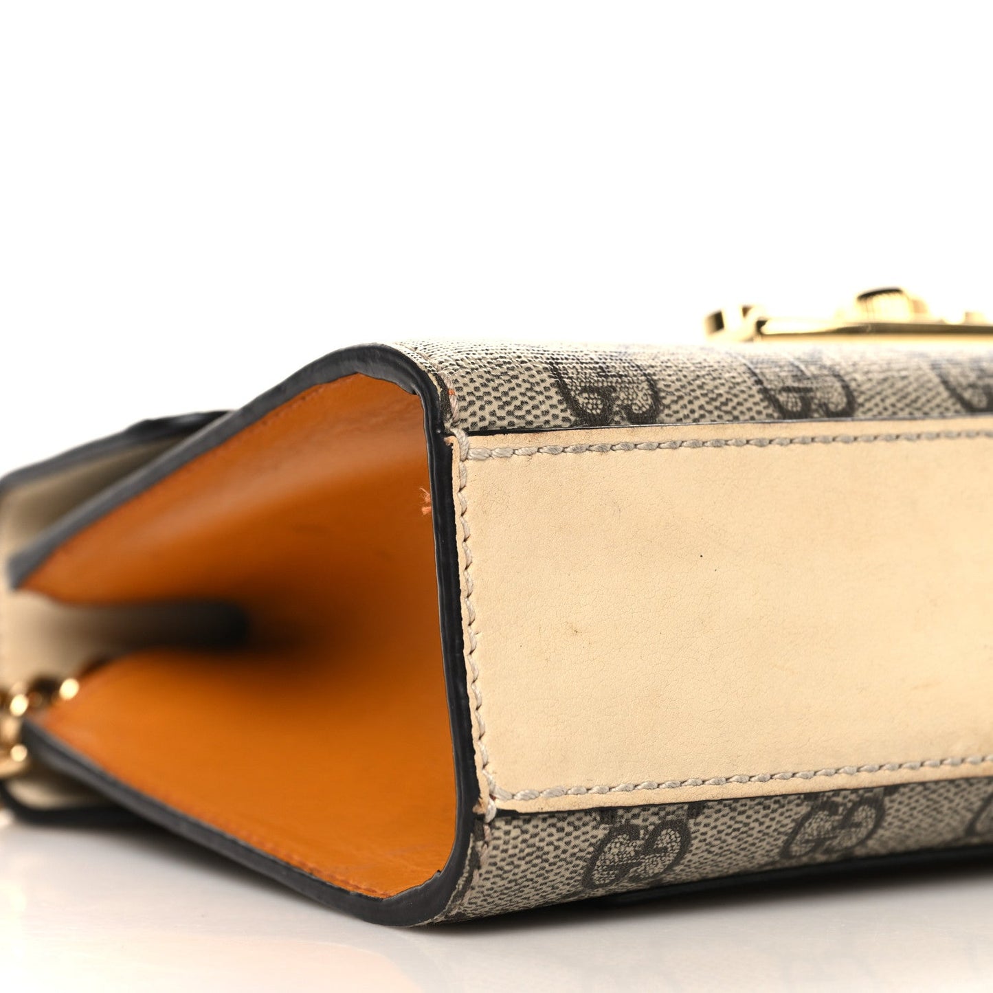GG Supreme Monogram Calfskin Small Padlock Shoulder Bag Beige Mystic White Sun Oil