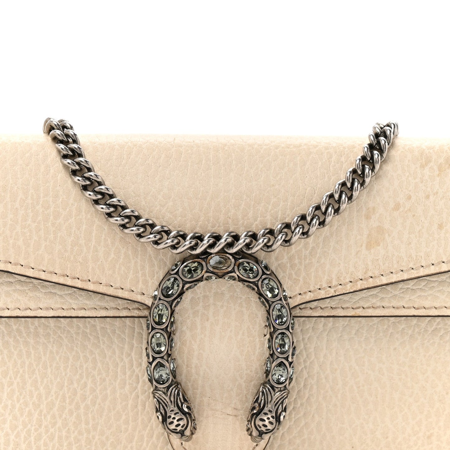 Dollar Calfskin Crystal Super Mini Dionysus Shoulder Bag Mystic White Black Diamond