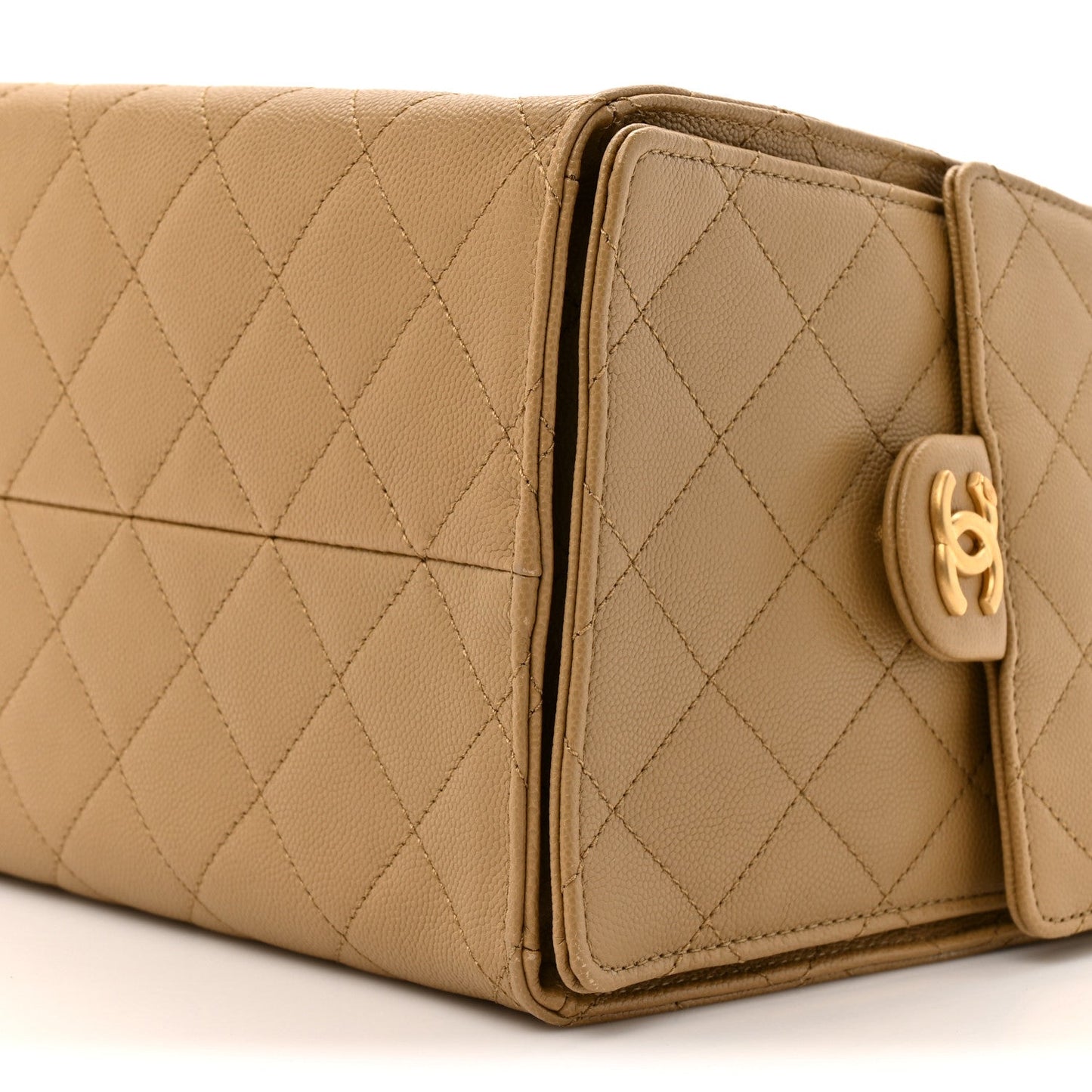 Caviar Quilted Medium Chanel 25 Handbag Dark Beige