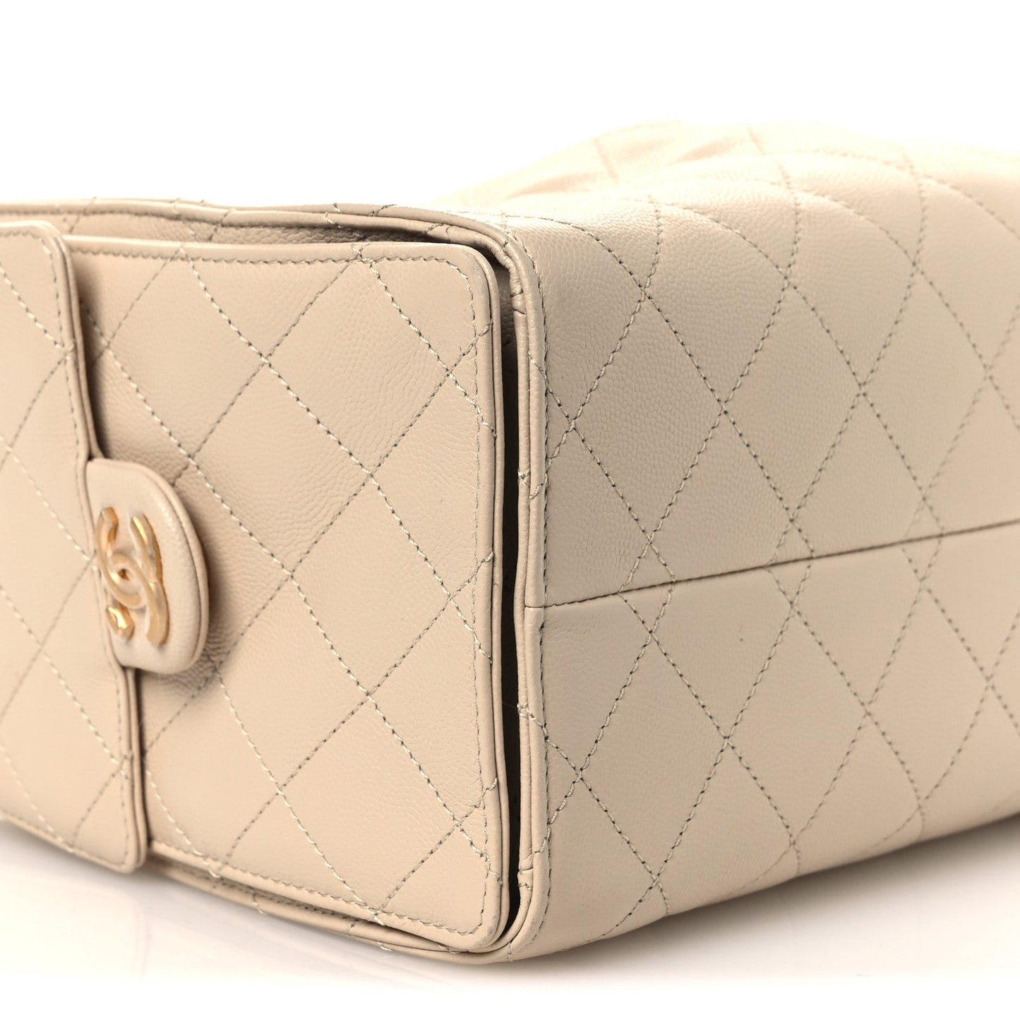 Caviar Quilted Small Chanel 25 Handbag Beige