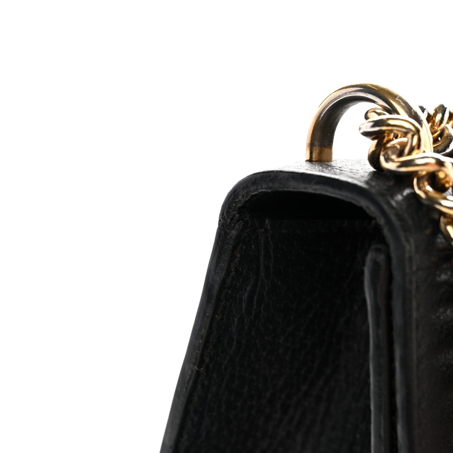 Grained Calfskin Bee Star Small Padlock Shoulder Bag Black