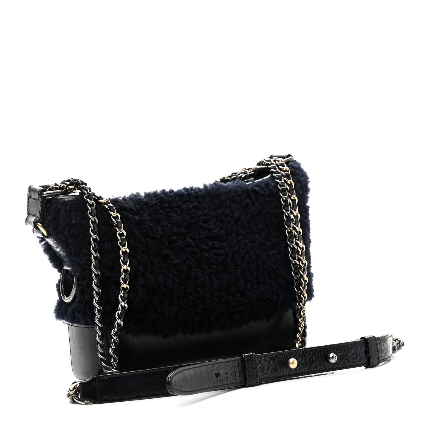 Shearling Small Gabrielle Hobo Navy