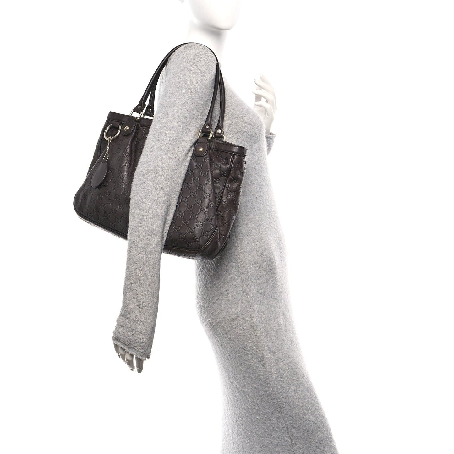 Guccissima Medium Sukey Top Handle Tote Chocolate