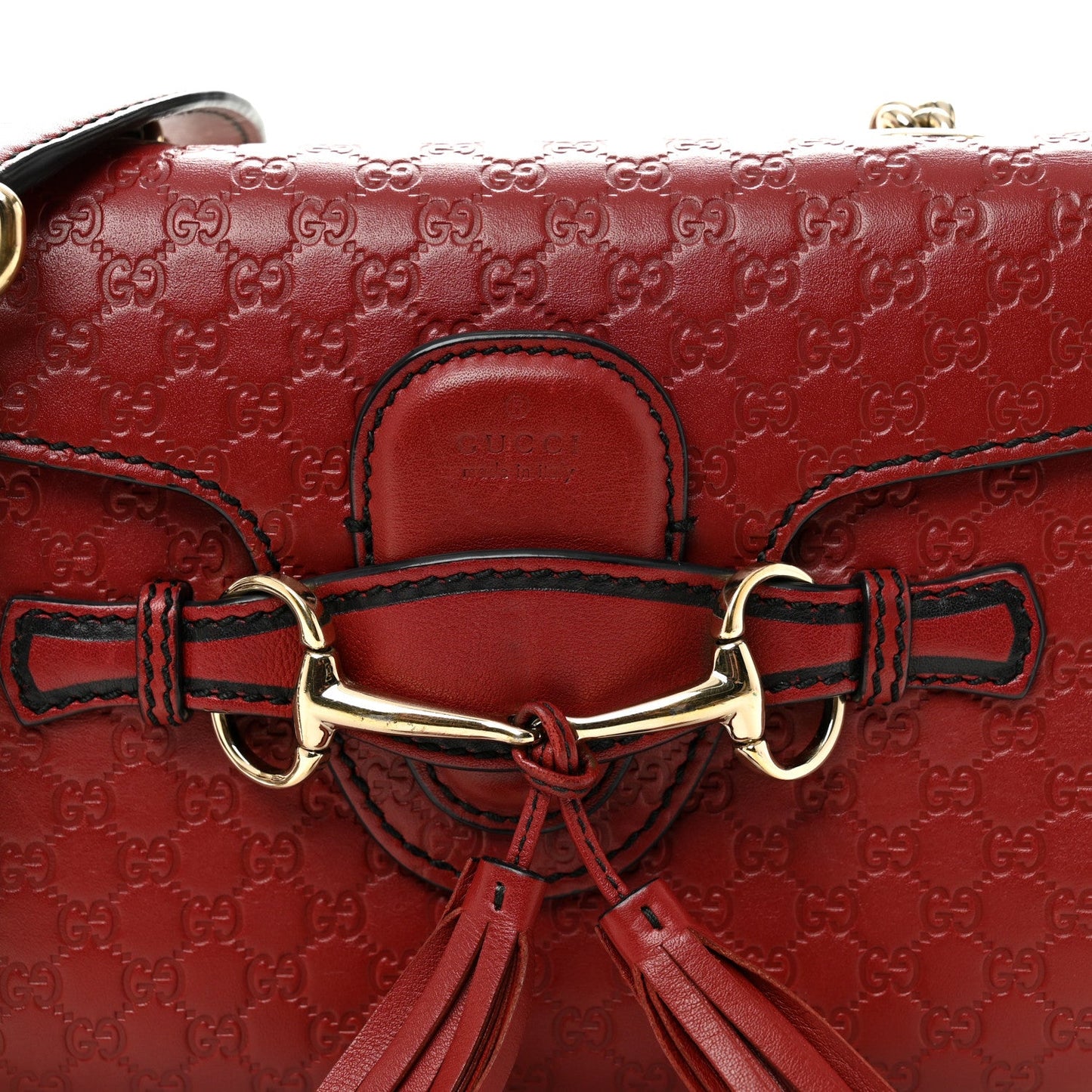 Soft Microguccissima Mini Emily Chain Shoulder Bag Rosso
