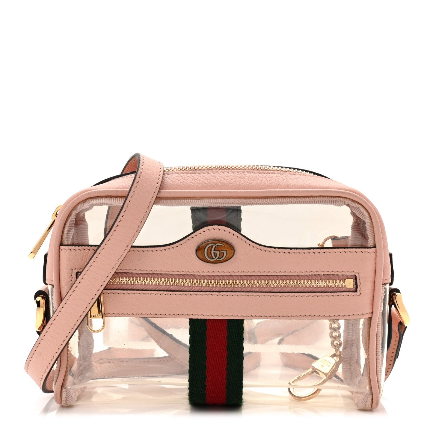 Vinyl Web Mini Ophidia Transparent Shoulder Bag Perfect Pink