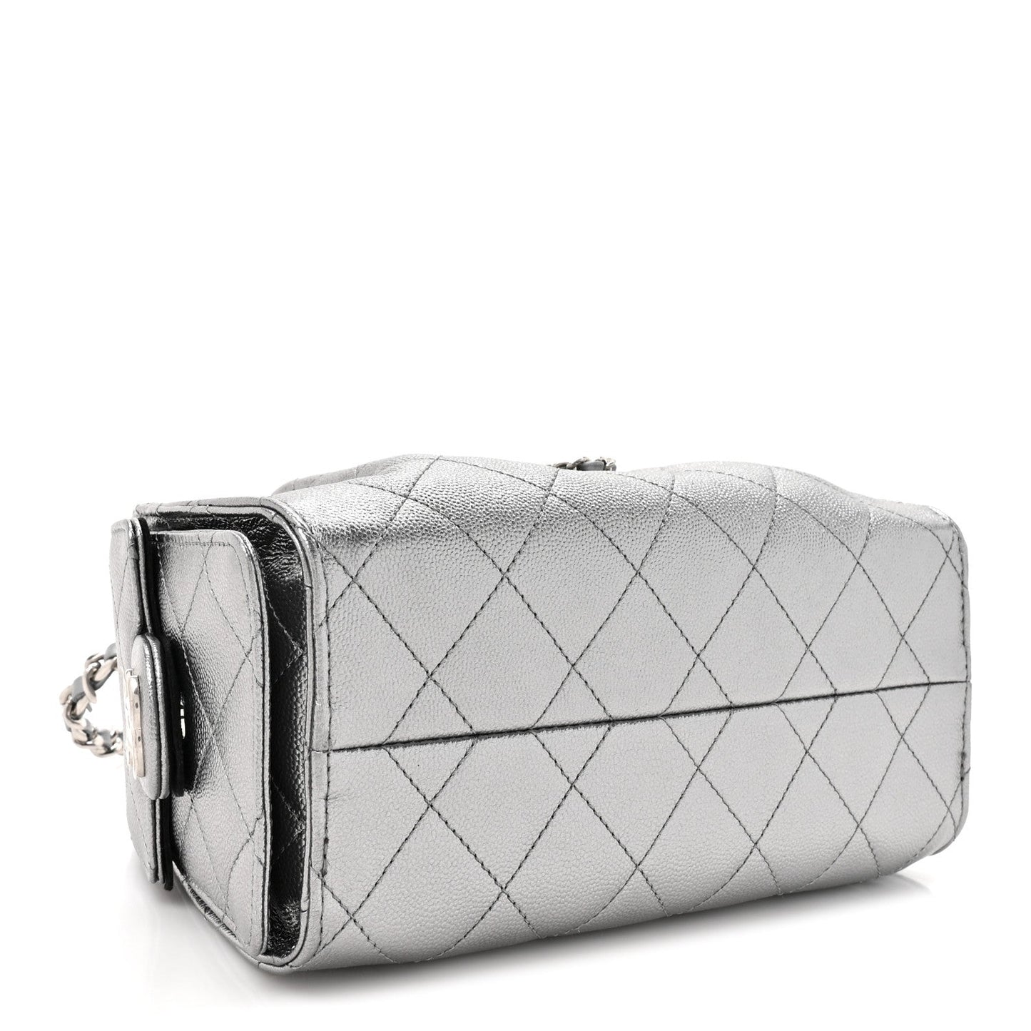 Metallic Caviar Quilted Mini Chanel 25 Handbag Anthracite