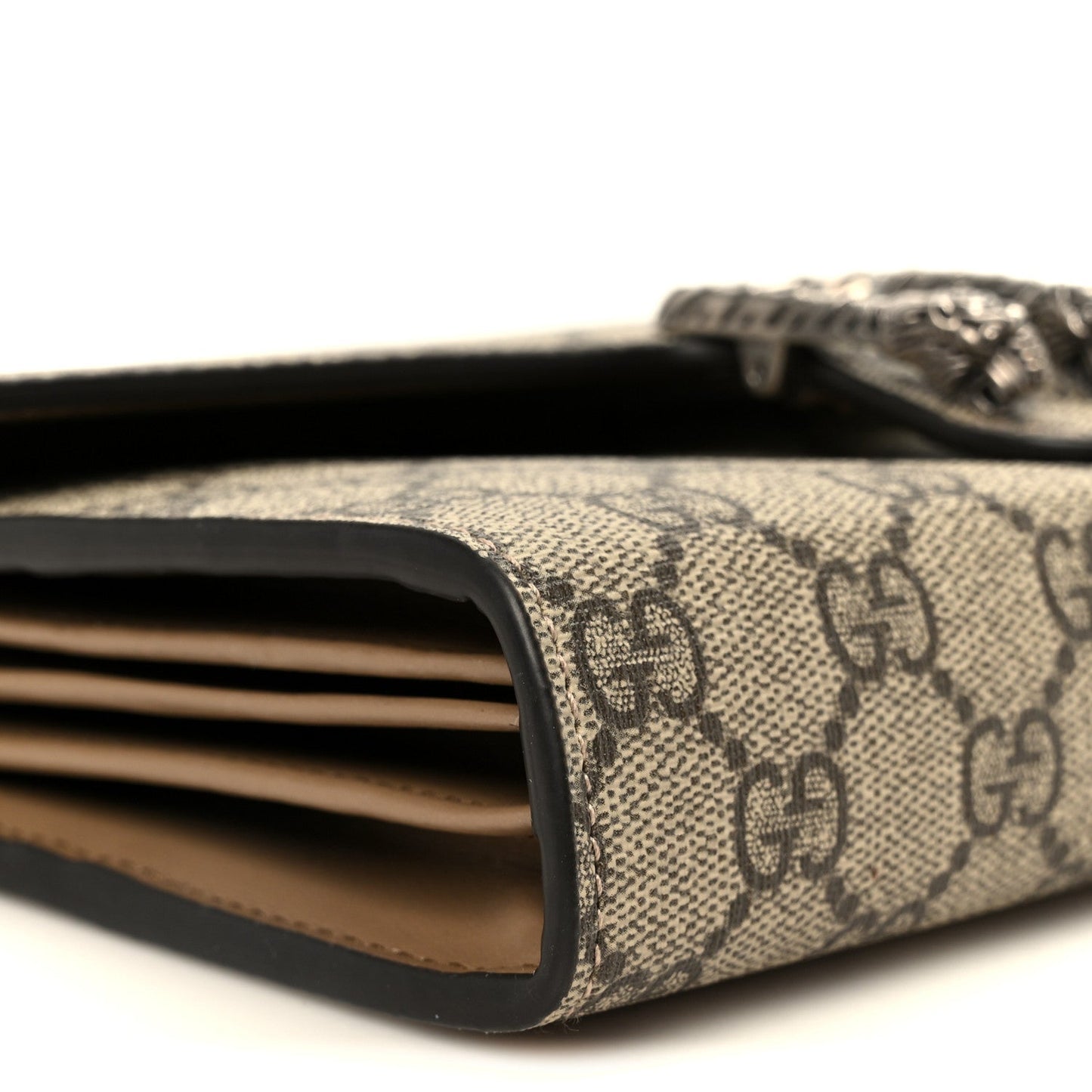 GG Supreme Monogram Mini Dionysus Chain Wallet Beige Taupe