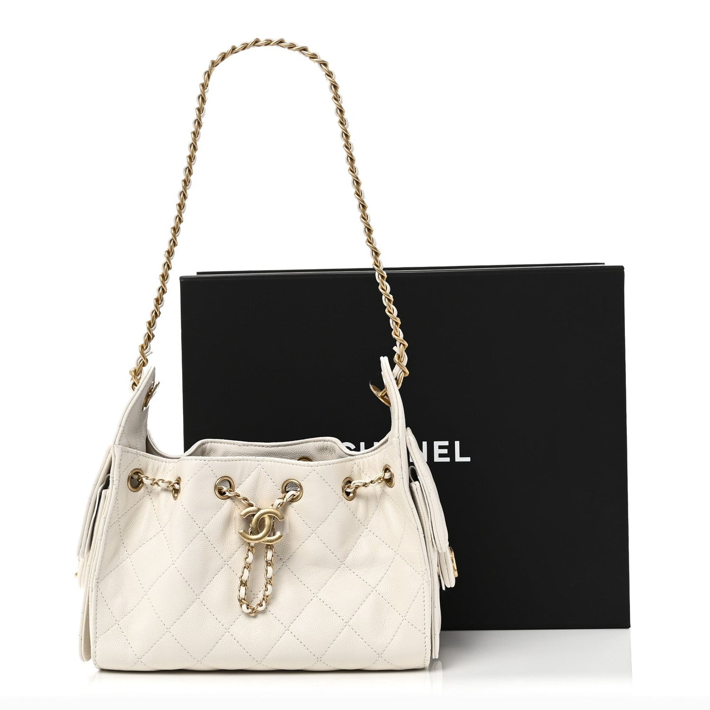 Caviar Quilted Mini Chanel 25 Handbag White