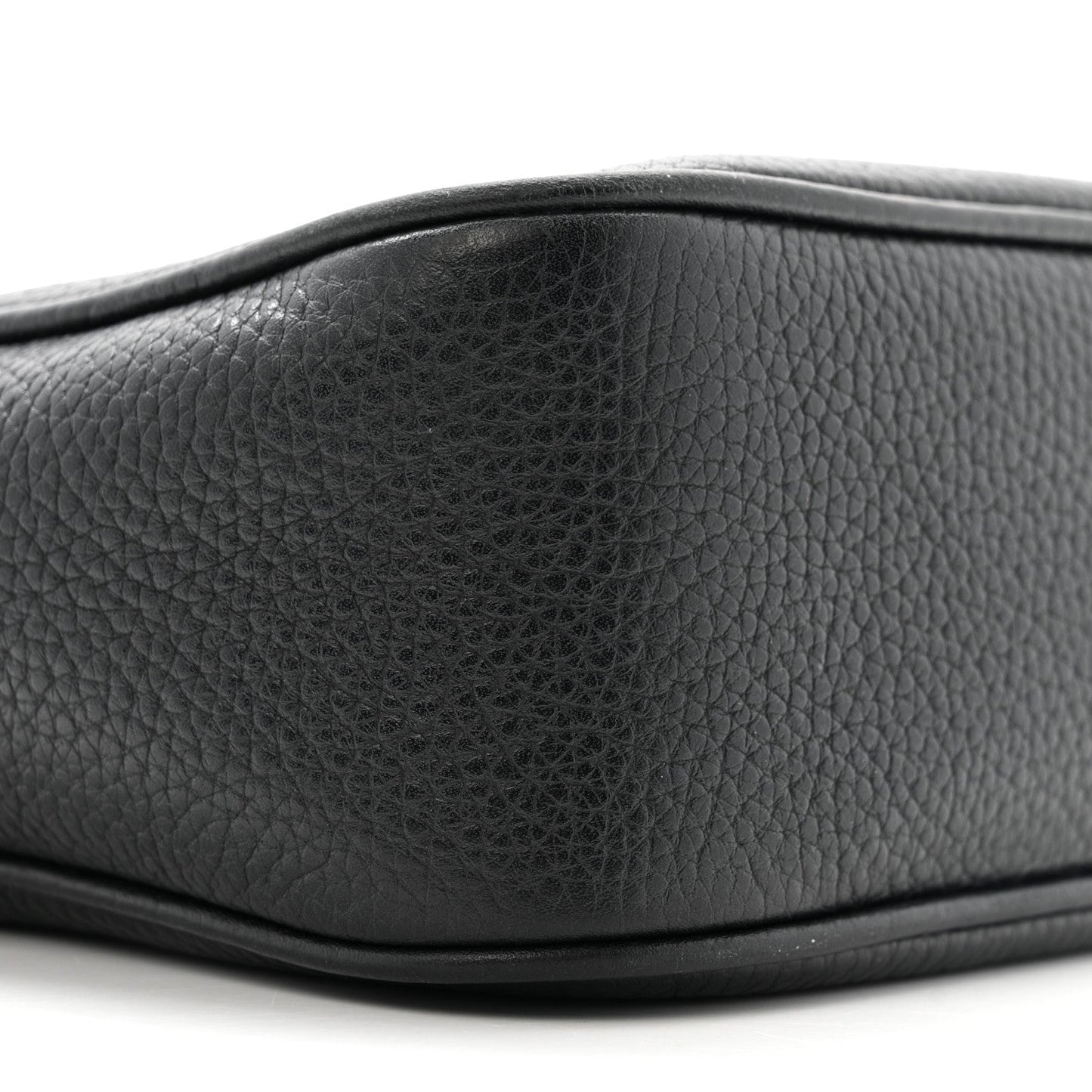 Pebbled Calfskin Small Soho Disco Bag Black
