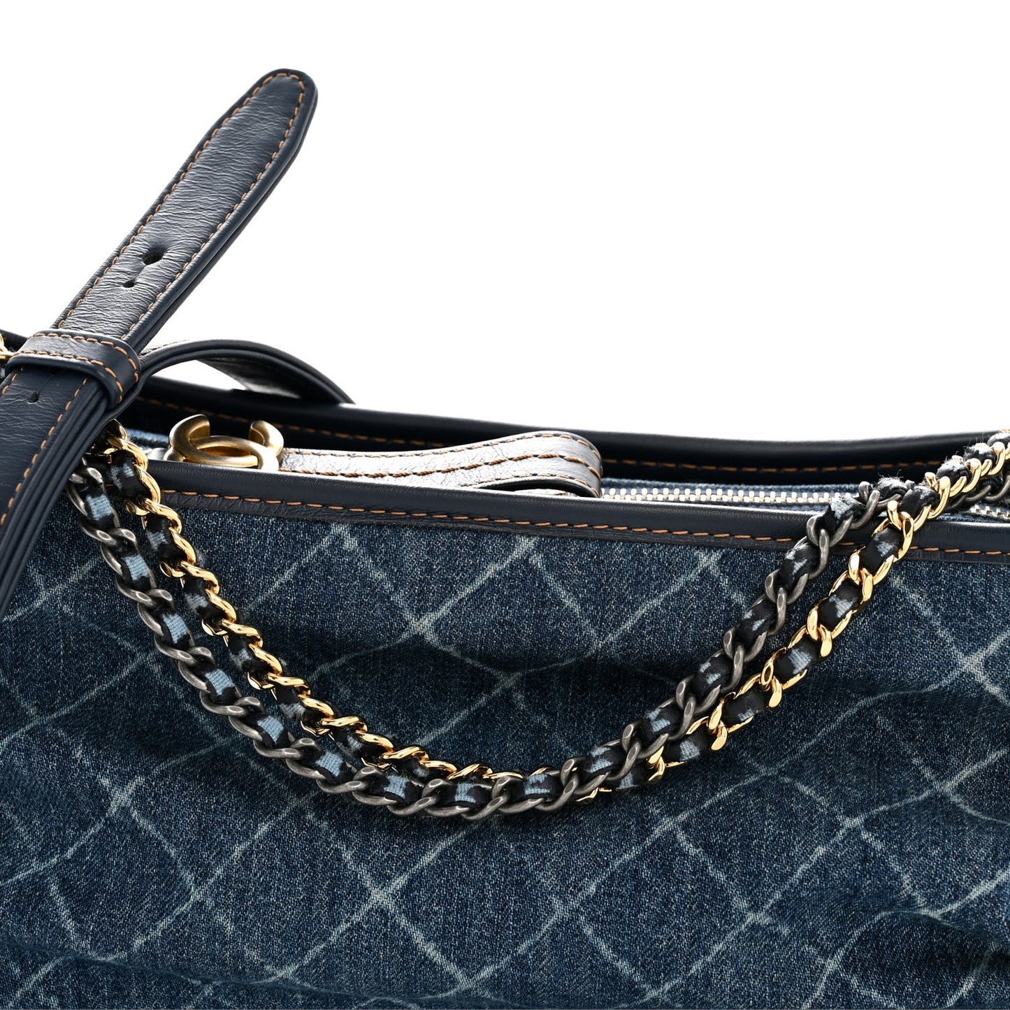 Denim Calfskin Medium Gabrielle Hobo Blue