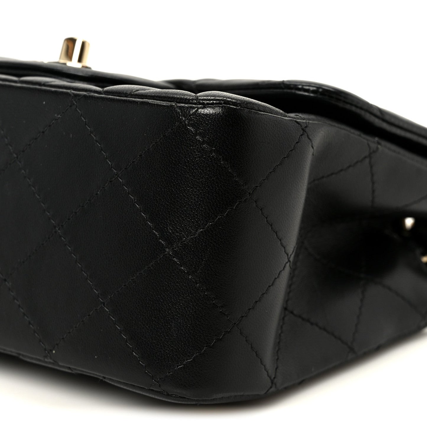 Lambskin Quilted Mini Square Flap Black