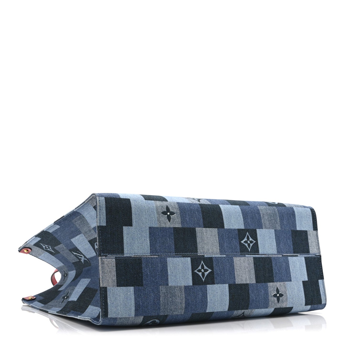 Denim Damier Monogram Onthego Blue Rouge