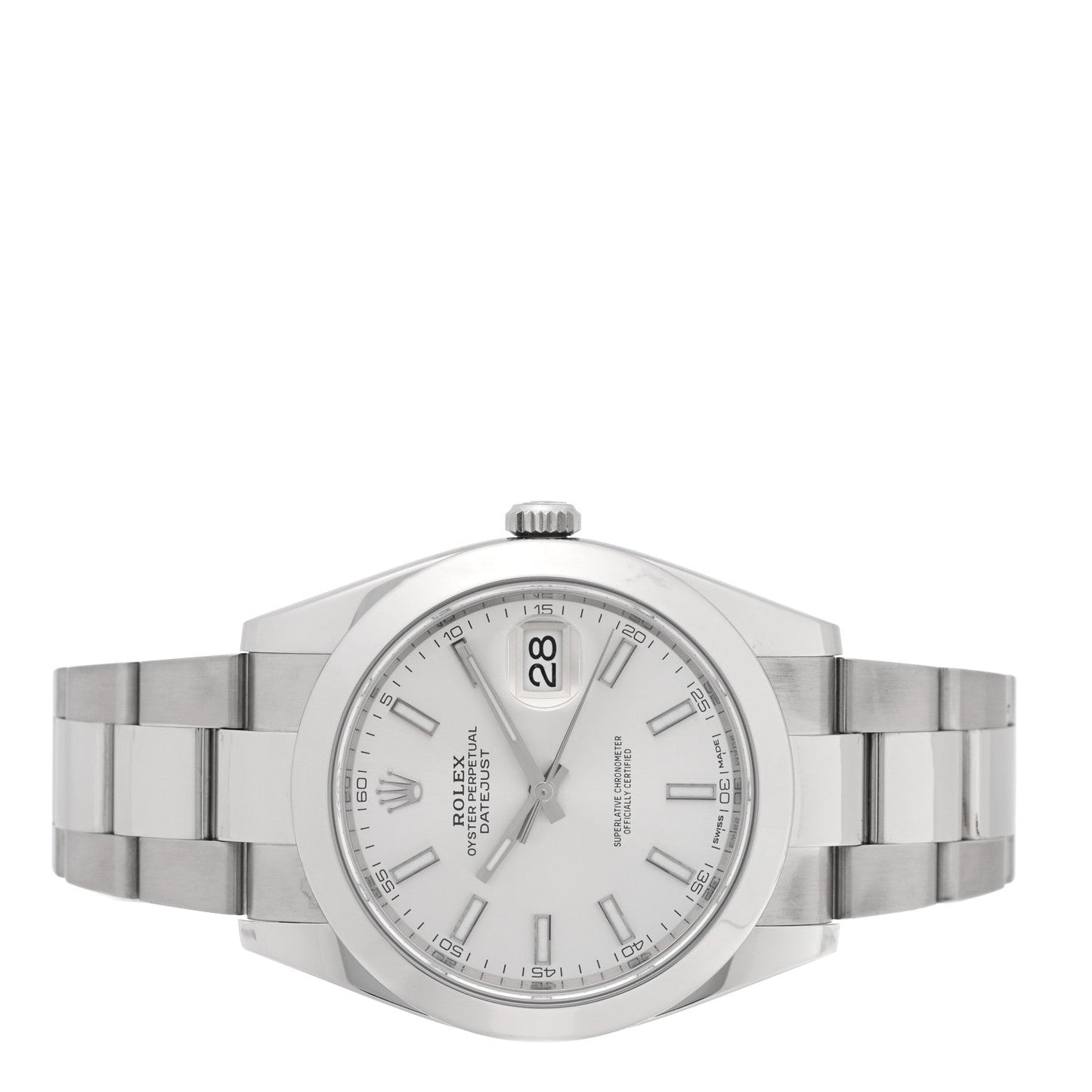 Stainless Steel 41mm Oyster Perpetual Datejust Watch Silver 126300