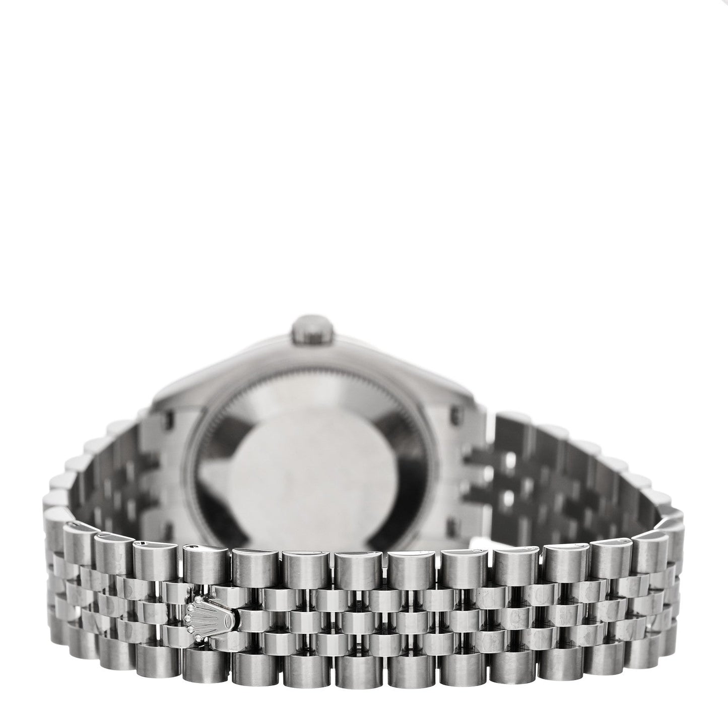 Stainless Steel 18K White Gold Diamond 31mm Oyster Perpetual Datejust Watch Aubergine Roman 278274