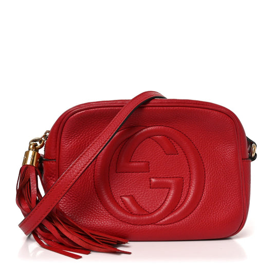Pebbled Calfskin Small Soho Disco Bag Tabasco Red