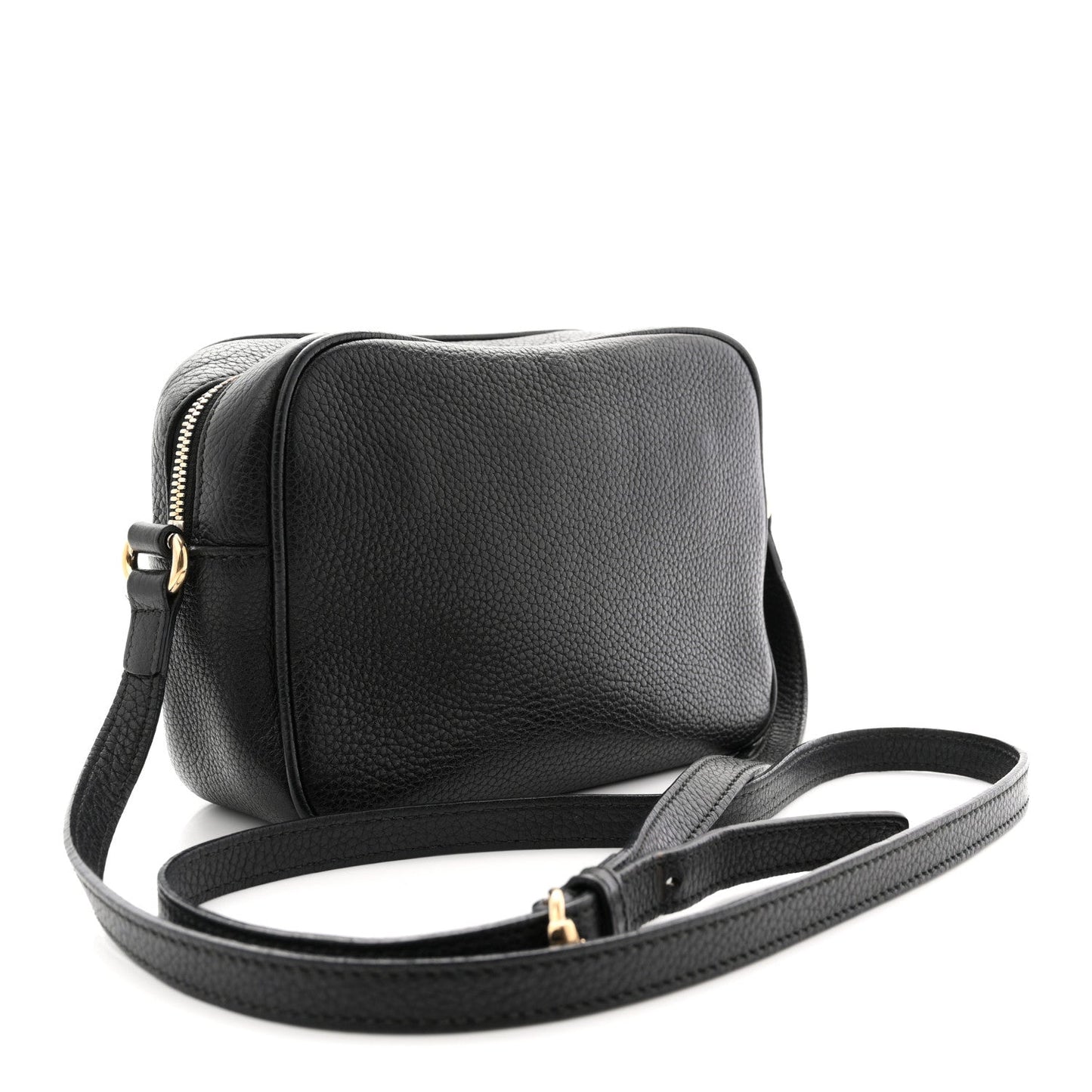 Pebbled Calfskin Small Soho Disco Bag Black
