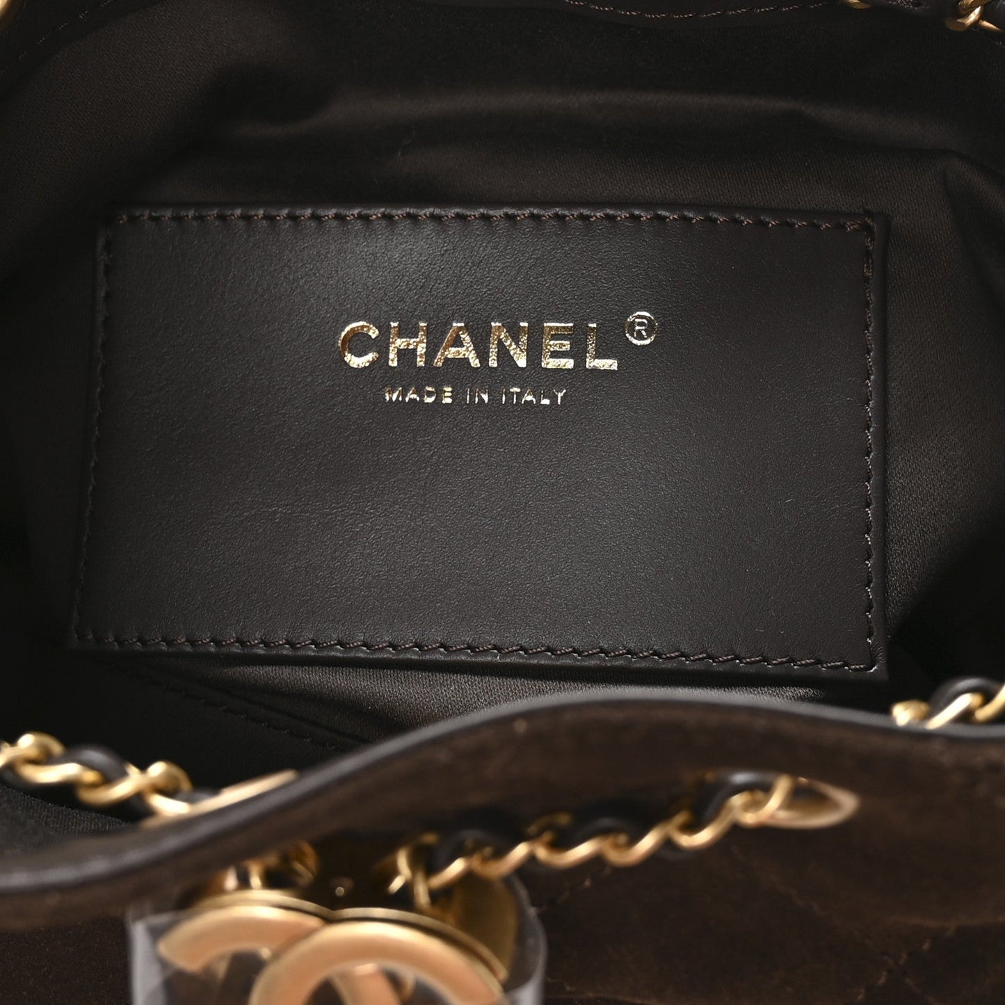 Suede Quilted Mini Chanel 25 Handbag Dark Brown