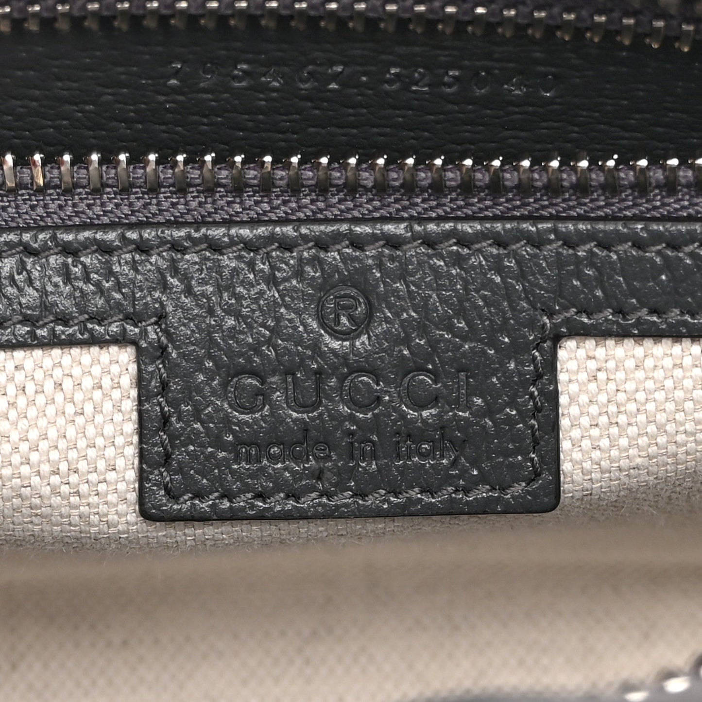 GG Supreme Monogram Textured Dollar Calfskin Web Small Ophidia Shoulder Bag  Grey Black Graphite Grey