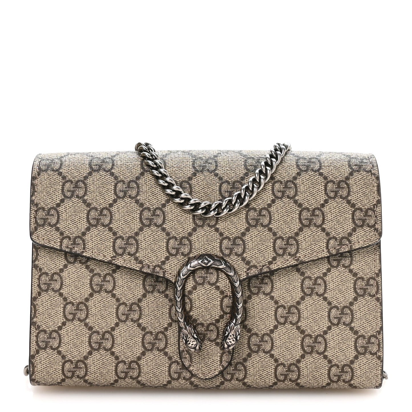 GG Supreme Monogram Mini Dionysus Chain Wallet Beige Taupe