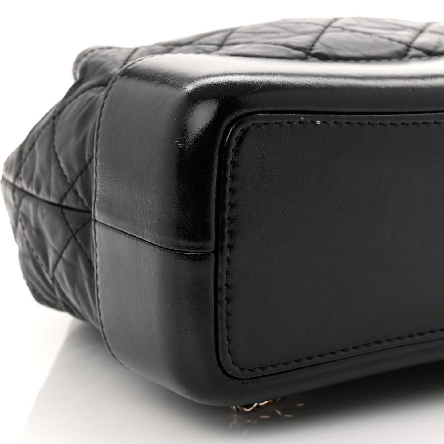 Aged Calfskin Quilted Small Gabrielle Backpack Black