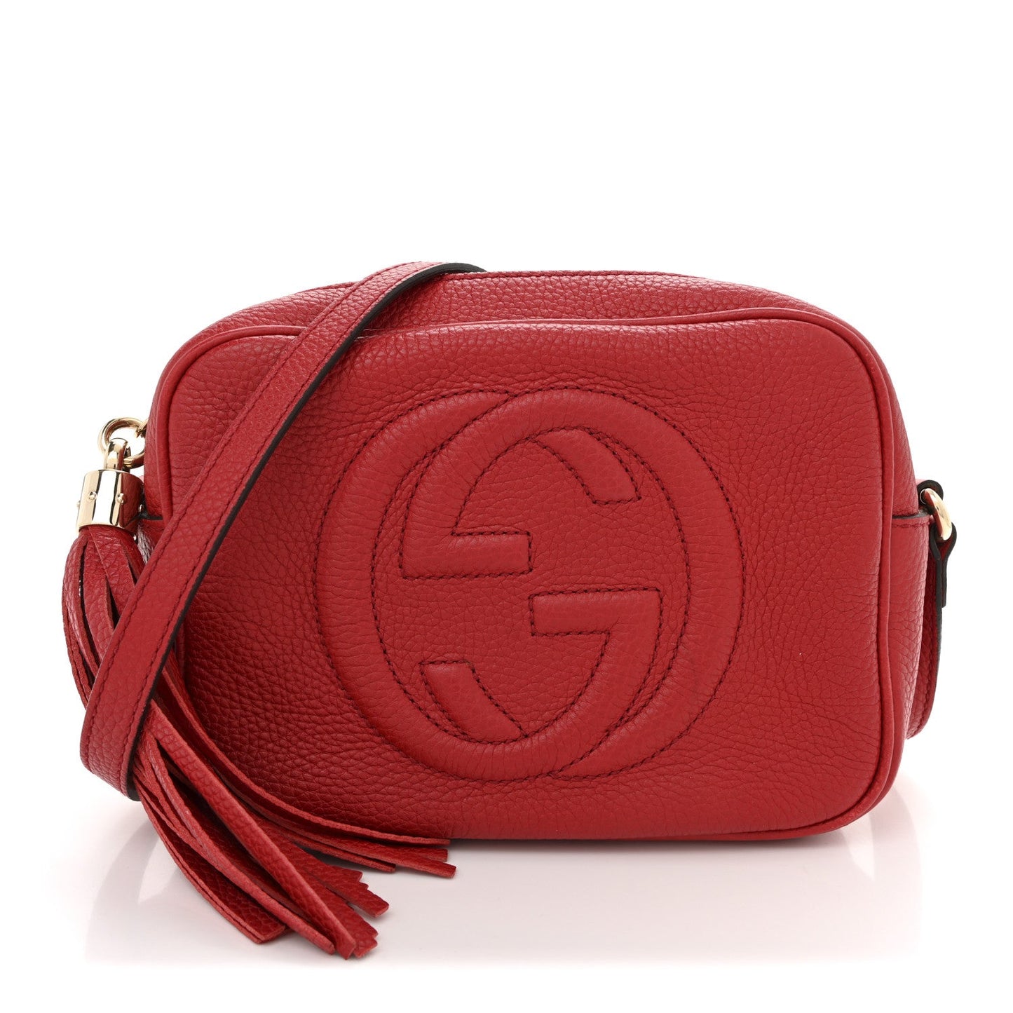 Pebbled Calfskin Small Soho Disco Bag Tabasco Red