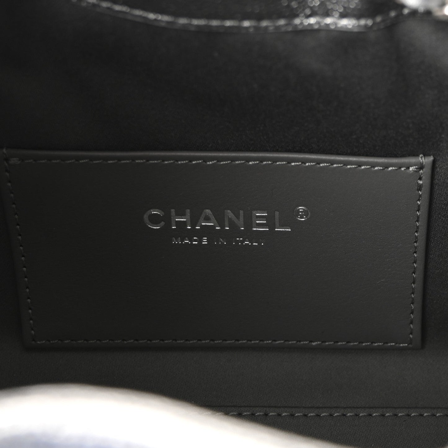 Metallic Caviar Quilted Mini Chanel 25 Handbag Anthracite
