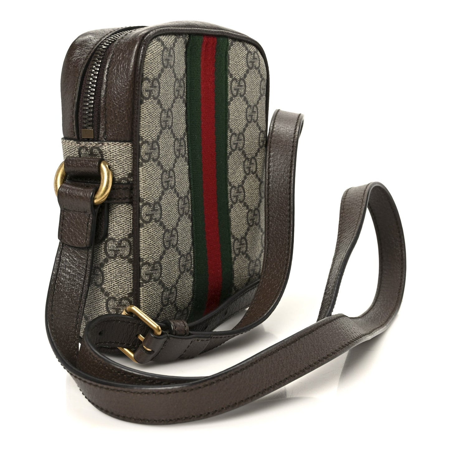 GG Supreme Monogram Web Mini Ophidia Messenger Brown